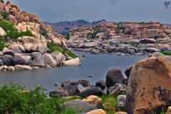 Tungabhadra meandering through the rocks