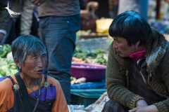 Ladies busy in conversation in the Paro weekend market