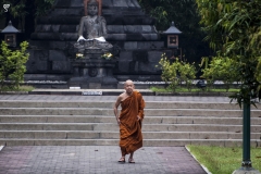 A monk near Mendut temple
